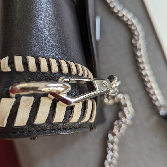 Rebecca Minkoff Whipstitch Black White Leather Purse - Picture 9 of 14